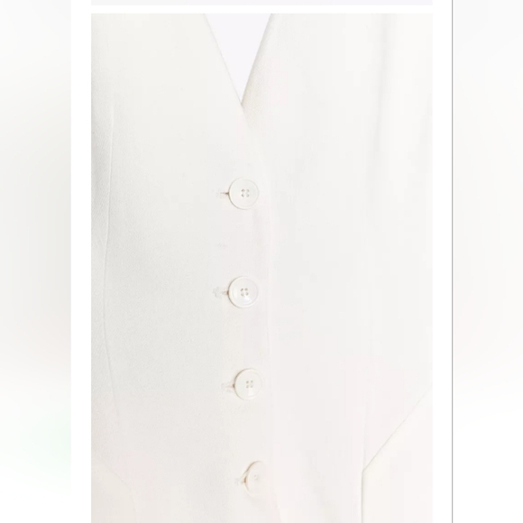 Zara Zw Collection Linen Blend Ecru Buttoned Volume Vest Sz-L - Picture 5 of 10